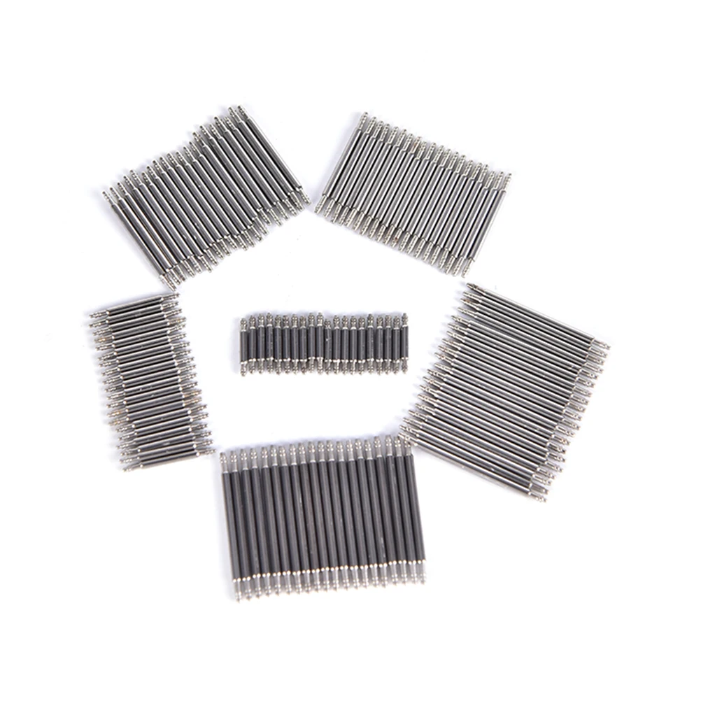 20pcs Watch Band Full Stainless Steel Spring Pins 16mm 18mm 20mm 22mm Release Spring Bars Strap Replacement Straight Pin