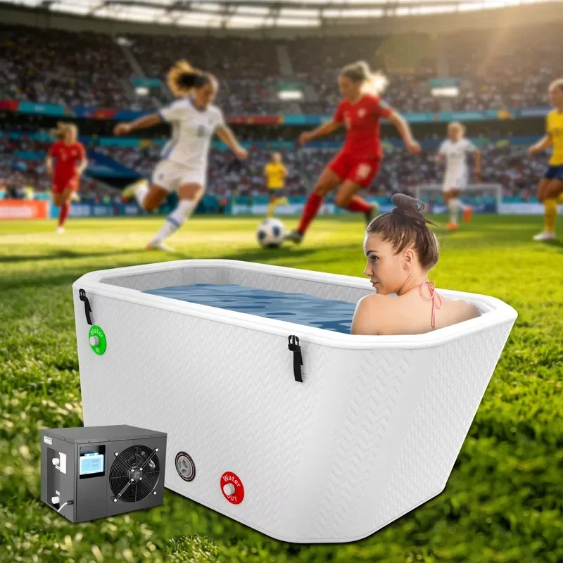 for Premium Slanted Wall Ice Bath Tub Inflatable Backrest Cold Water Therapy for Physio Wellness Spa