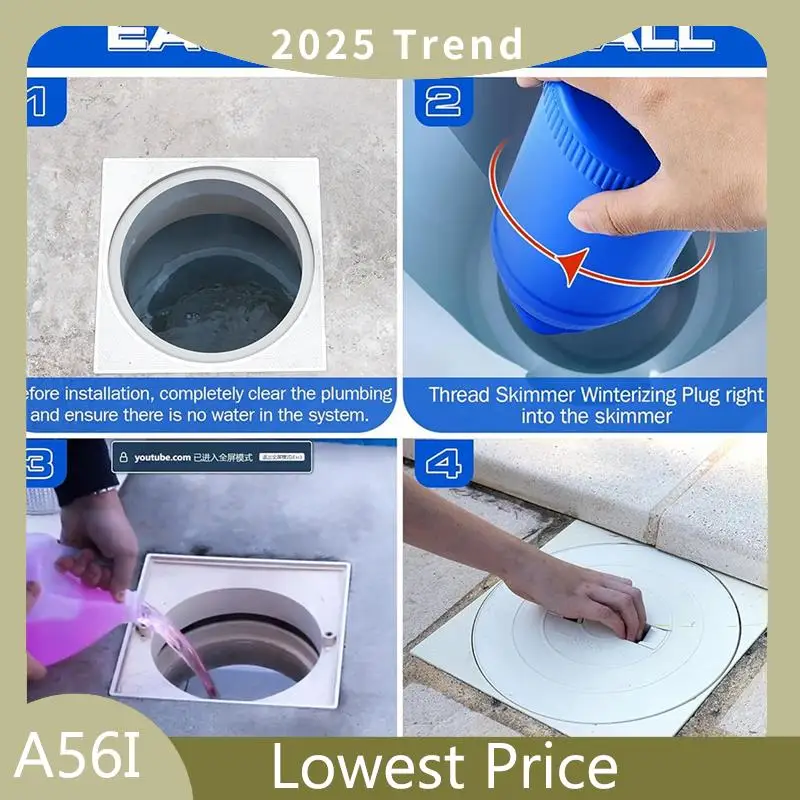 ABDD 2-Pack Pool Skimmer Plug, Pool Skimmer Cover, Skimmer Winter Plug For 1.5In And 2.0In Threaded Skimmers 9In