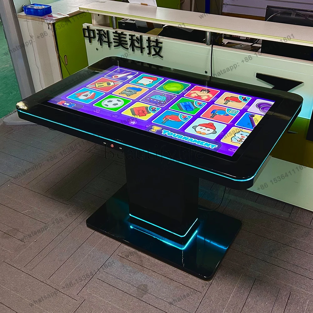 

43-Inch Digital Game Table Interactive Table Restaurant Game Table with Touch Screen Desk with Light Emitting Diode Light