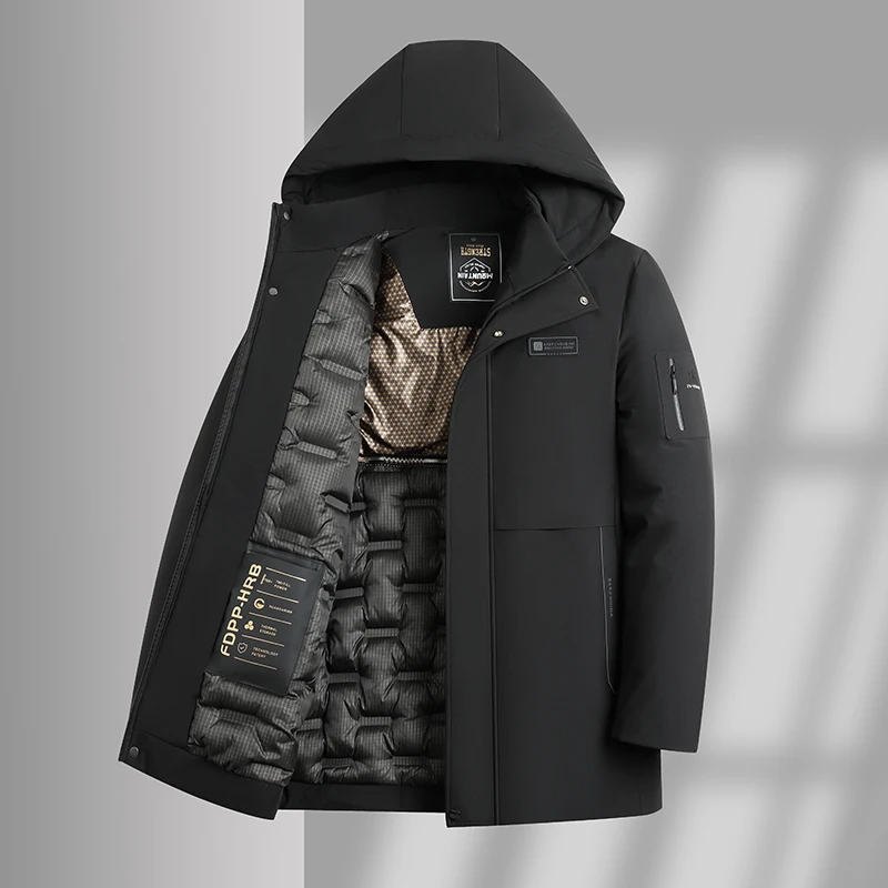 

Новая зимняя мужская куртка в стиле бизнес-кэжуал с капюшоном, утепленная, со съемными элементами, теплая, больших размеров, модная, брендовая, в городском стиле, с длинными рукавами