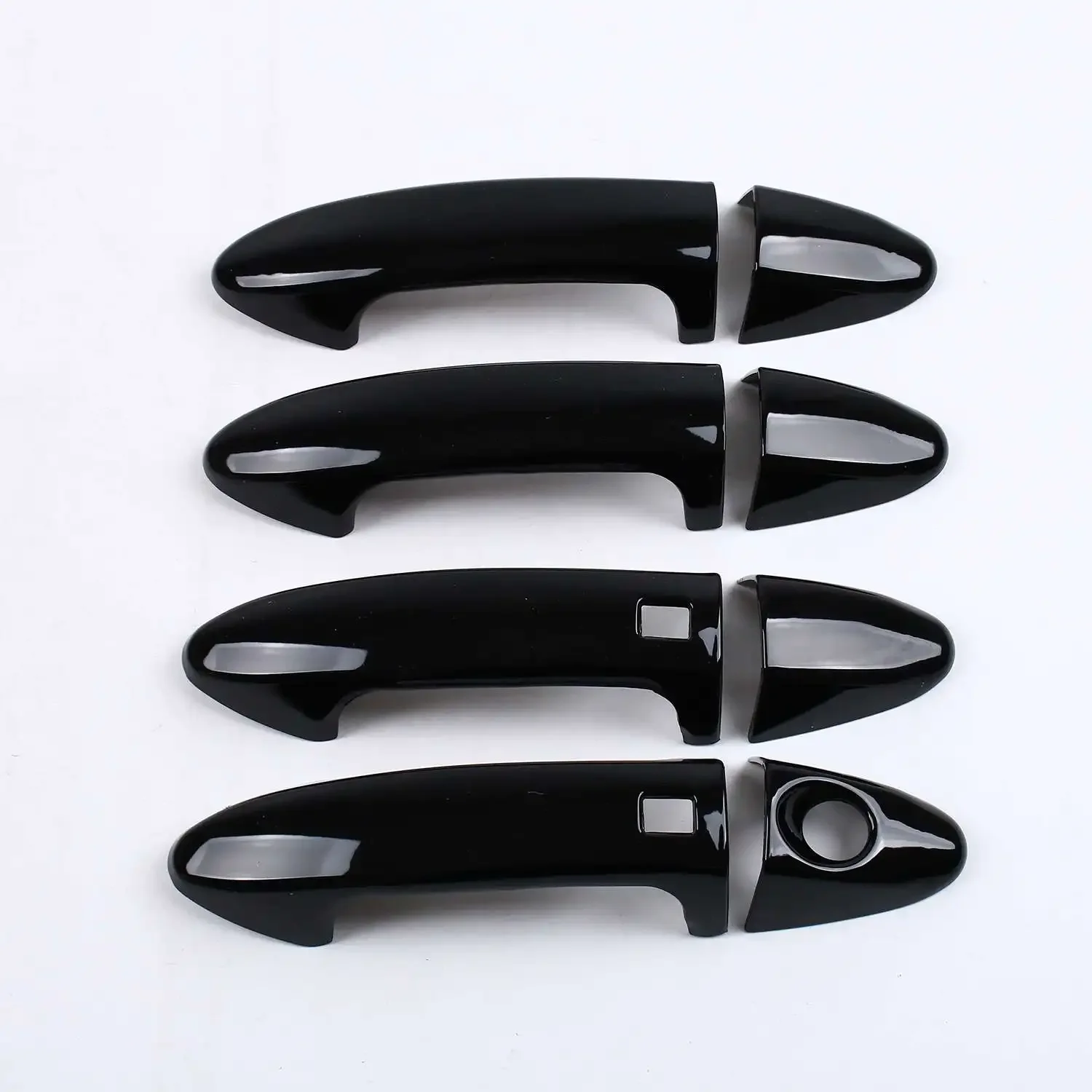 

Outer Smartkey ABS Door Handle Lid Side Protect Frame Cover Trim For 2013-2022 Ford EcoSport/Fiesta 4-Door 8pcs Glossy Black