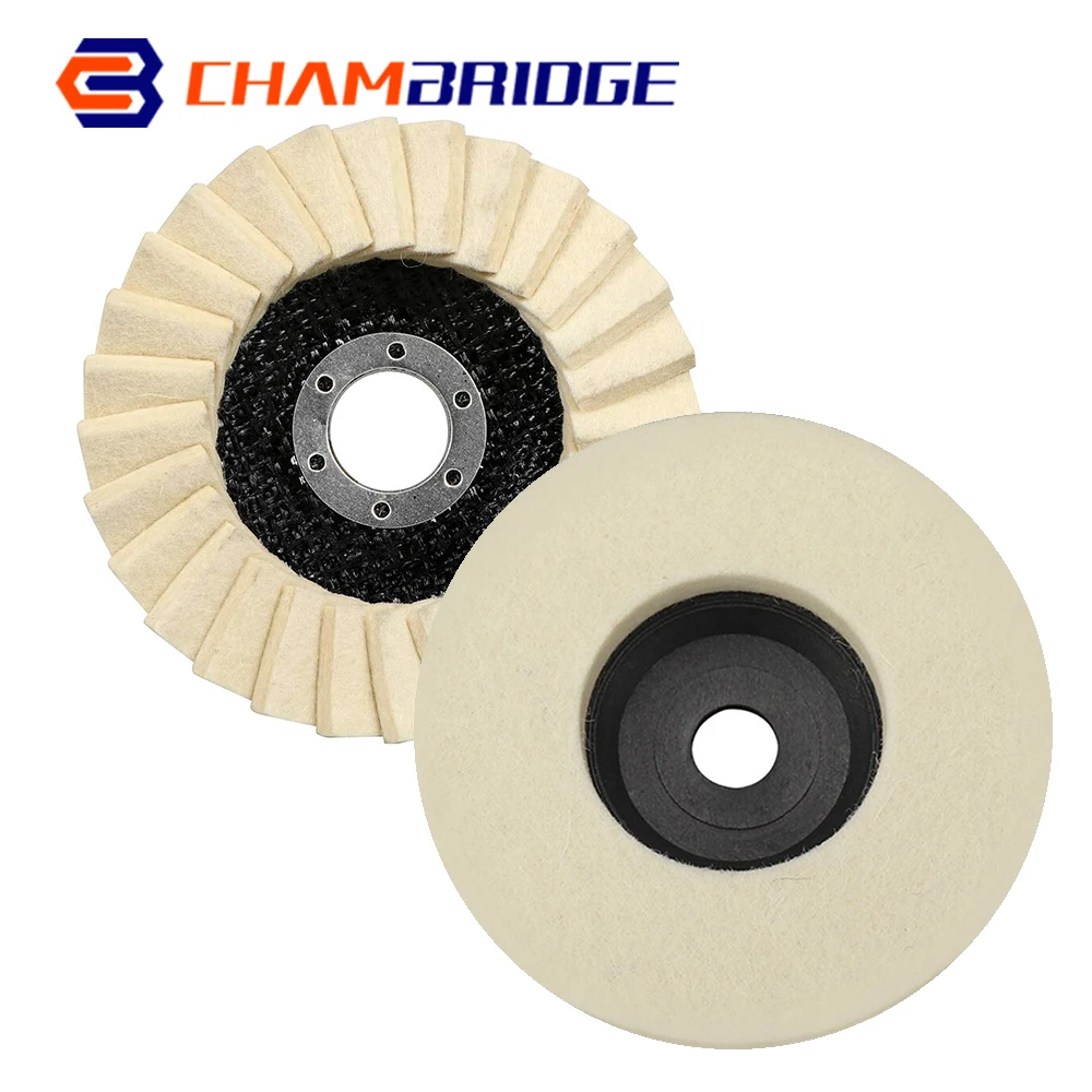 2Pcs 5inch 125mm Wool Polishing Wheel Flat Flap Disc Buffing Pads 22 Hore Dremel For Angle Grinder Metal Grinding Rotation Tool