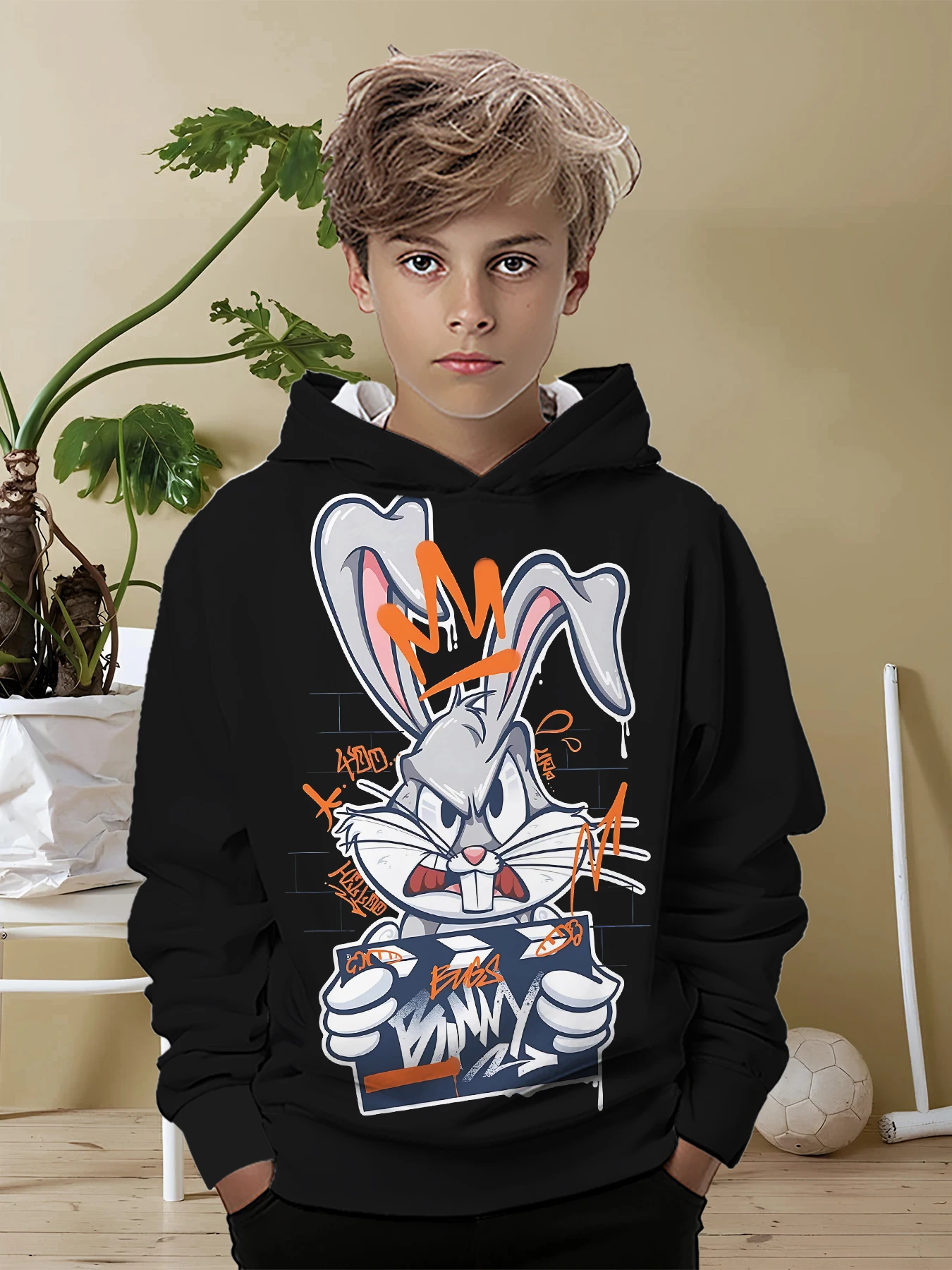 3D Print All Cartoon Bugs Bunny Seasons Children Casual Sweatshirt Cool Pullover Tops Unisex Clothes Boy Girl Hoodies