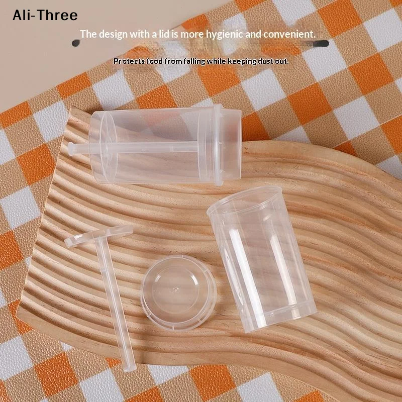 10Pcs Pushable Cake Holders Diy Push Cake Mold Cylinder Shaped Cake Pusher Push Pops Plastic Containers With Lids For Kitchen
