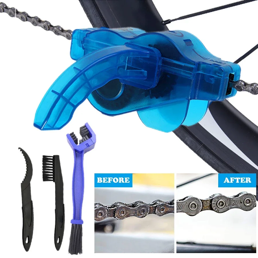Kit de nettoyage de chaîne de vélo, brosse de chaîne 3D Portable pour vtt, outil de nettoyage de vélo en plein air