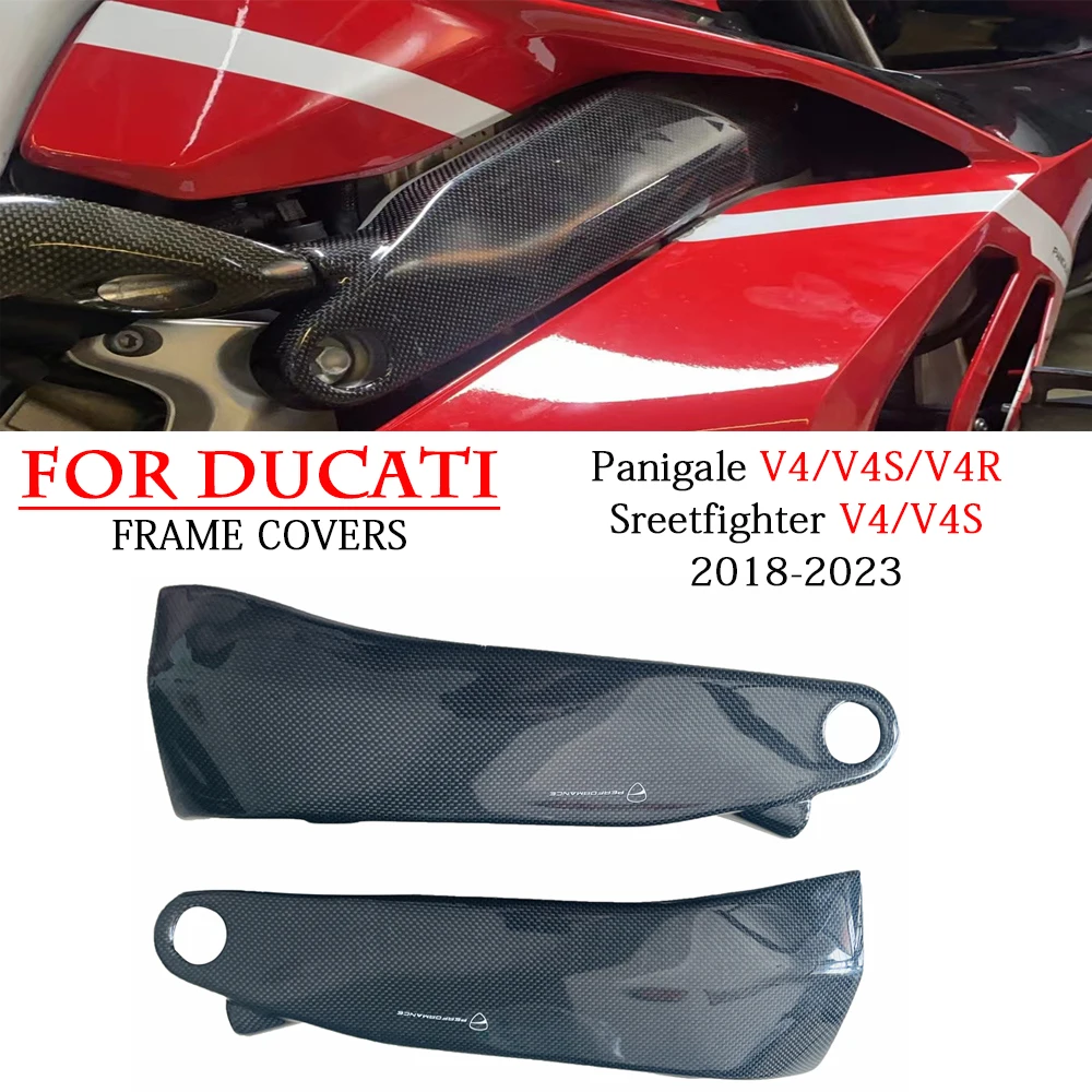 

For DUCATI Panigale V4 V4S V4R 2018-2023 Carbon Fiber Frame Covers Fuel Tank Side Panels Fairing Kit Motorcycle Accessories