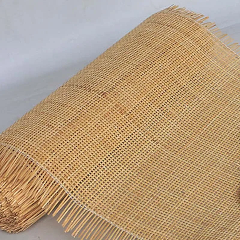 

Natural Rattan Roll Hollow Grid Indonesian Cane Webbing Handmade Weaving Chair Cabinet Table Wall Decorative Material