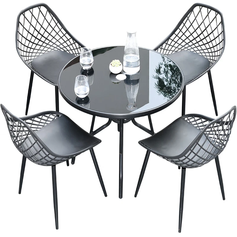 Casual simple outdoor table and chair combination courtyard garden balcony small tea table and chair
