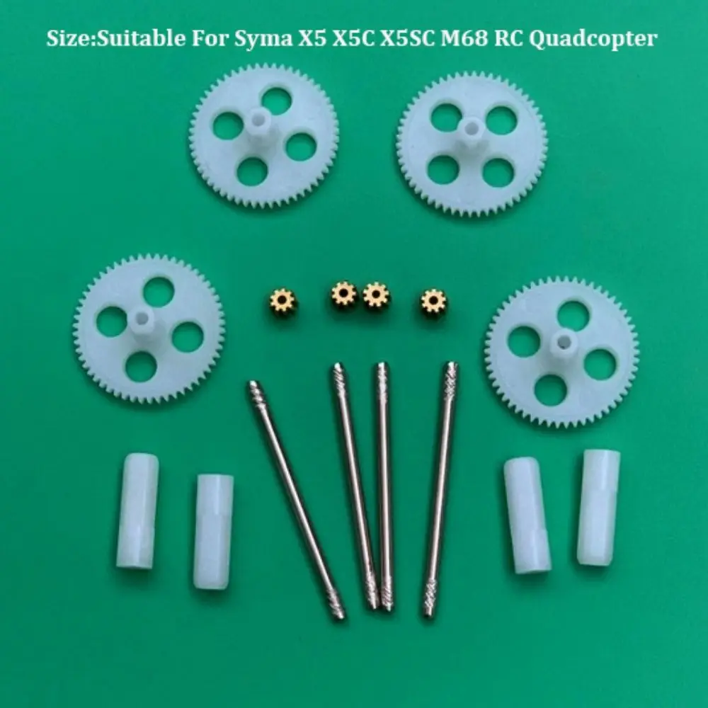 새로운 화이트 기어 세트 모터 기어 플라스틱 및 구리 내구성 모터 기어 메인 기어 세트 Syma X5 X5C X5SC X5SW M68
