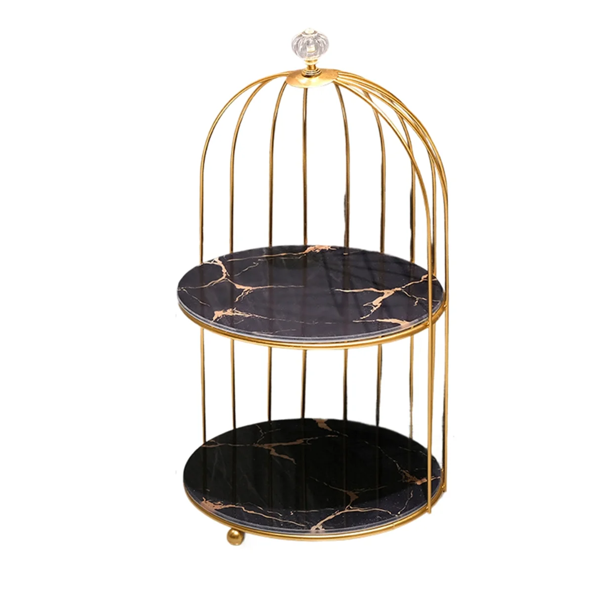 

A96Q-Bathroom Vanity Storage Organizer Desktop Cosmetic Holder Washstand Birdcage Shelf Ideal for Makeup & Toiletries B