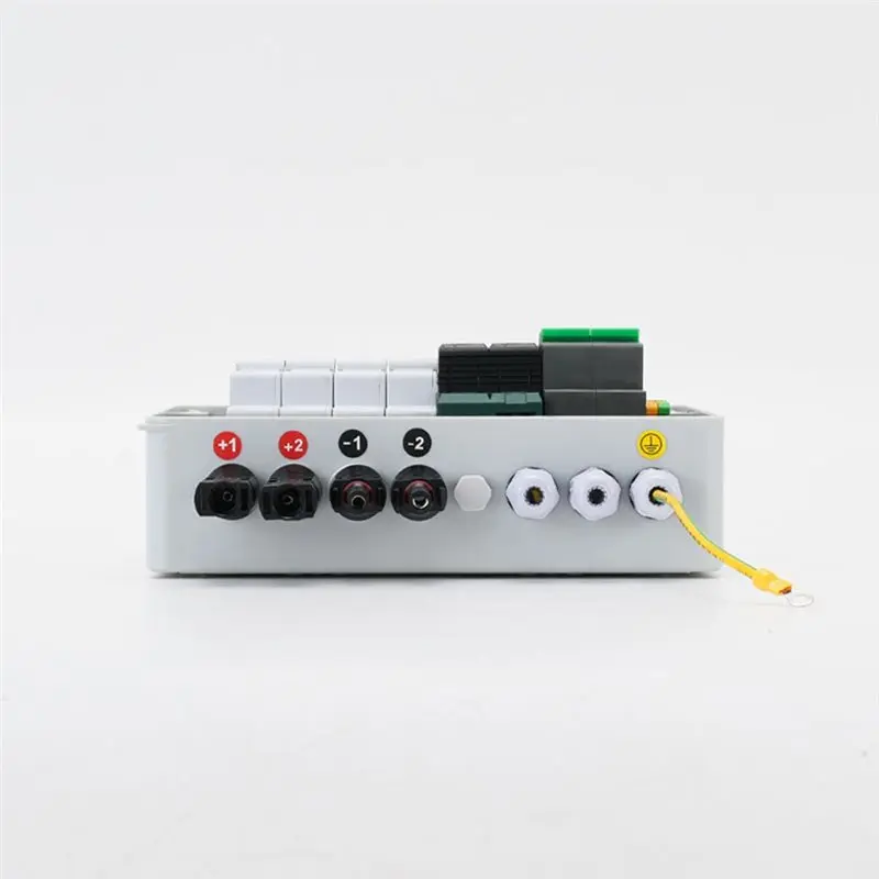 [ABFI!】 Waterproof IP65 2 In 1 Out DC 600V 15A Solar Photovoltaic PV Combiner Box With Surge Protector SPD Fuse MCB Lightnin Pro