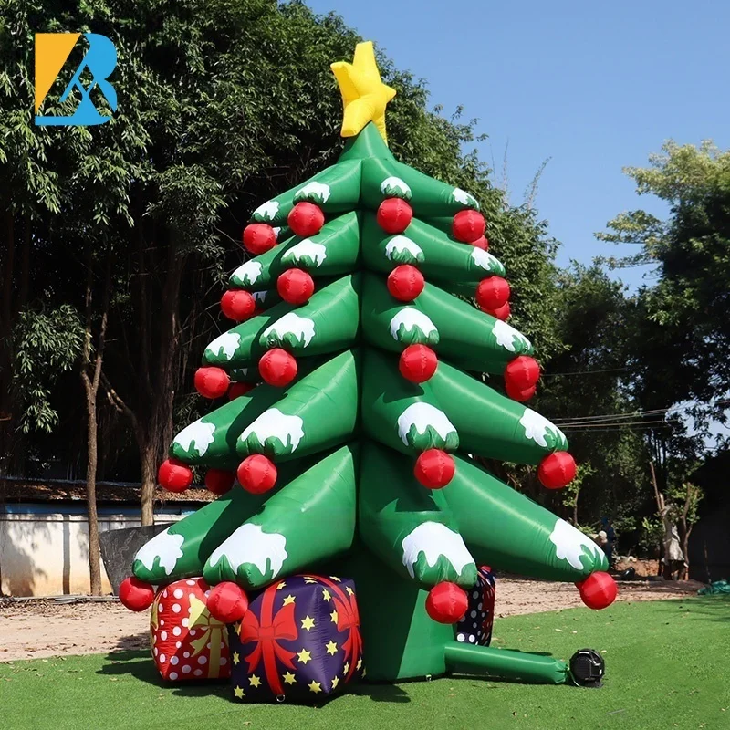 

Индивидуальная 20-футовая надувная рождественская елка для зимней страны чудес, игрушка на тему дня рождения