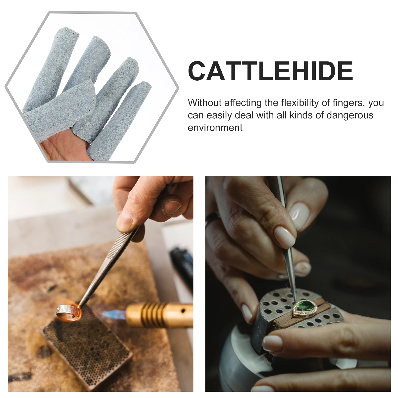 

5Pcs Finger Cover Heat Resistant Finger Guard Jewelry Making Tool Protect Fingers from Scald Scratch Prevent Injury