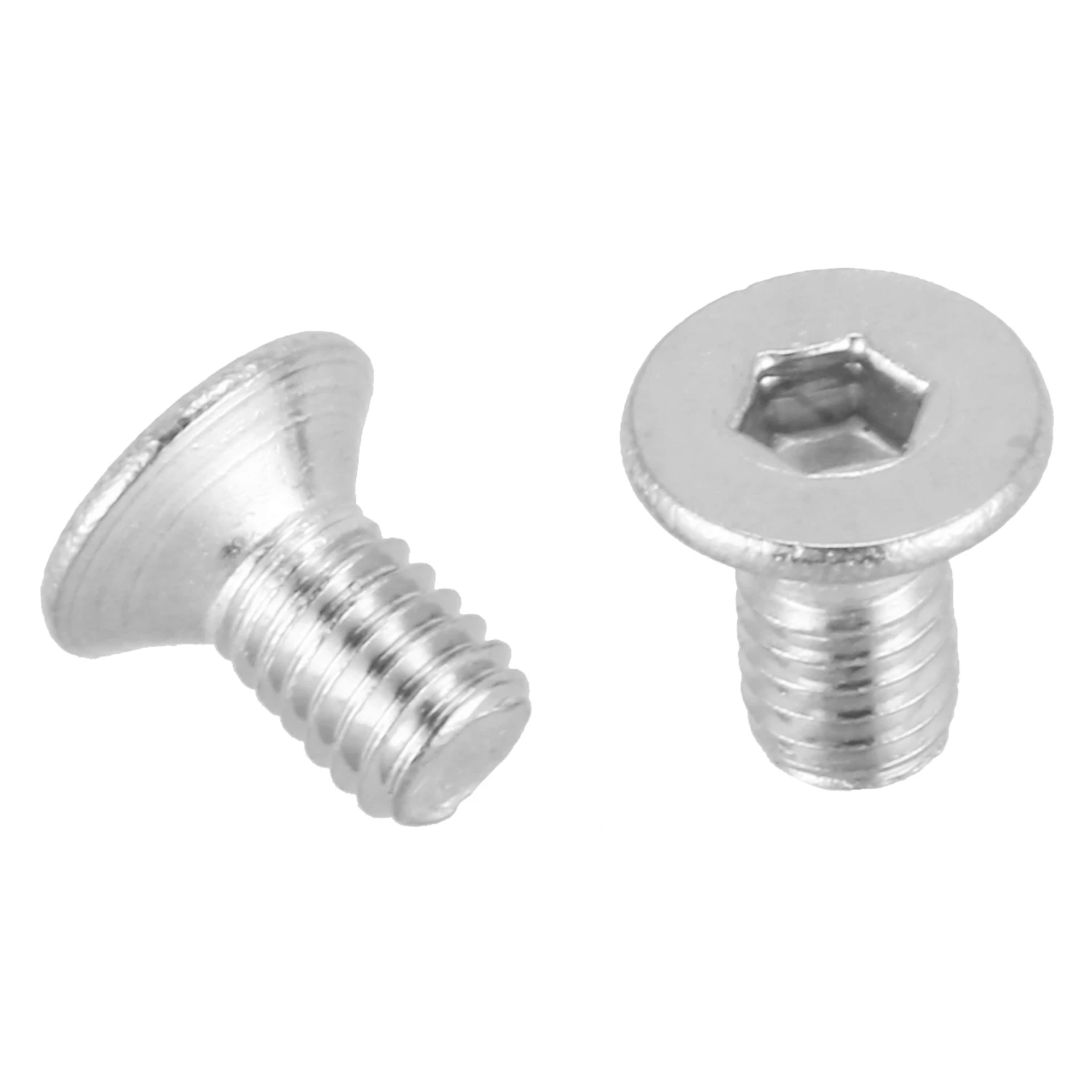 Pernos de tornillo de cabeza plana avellanada, enchufe hexagonal M3 x 6mm, 50 piezas