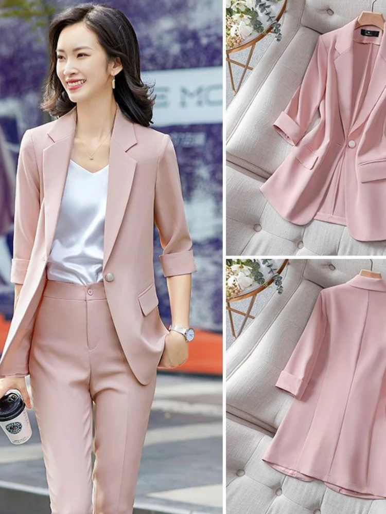 High Quality Korean Style New Spring and Summer Women Suit Coat 2023 Temperament Solid Color Female Office Blazer Jacket Female