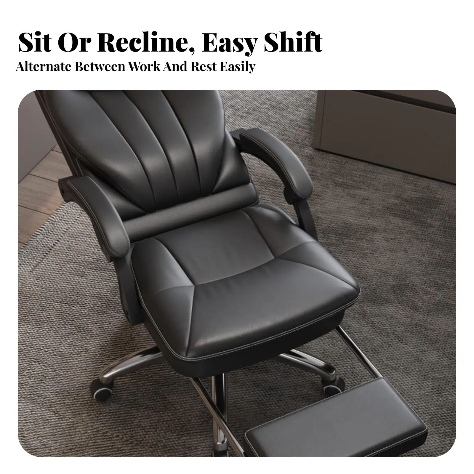 

Высокое офисное кресло-реклайнер с массажем, регулировкой высоты и подставкой для ног, для гейминга