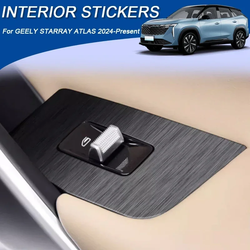 Car Carbon Interior Sticker Auto Lifting Window Panel Decal Gear Inner Door Protective Film For GEELY STARRAY ATLAS 2024-2026LHD