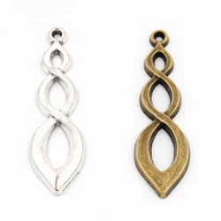 37x11mm 10pcs Antique Silver Plated Bronze Plated 8 Infinity Handmade Charms Pendant:DIY for bracelet necklace