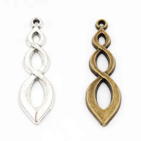 37x11mm 10pcs Antique Silver Plated Bronze Plated 8 Infinity Handmade Charms Pendant:DIY for bracelet necklace