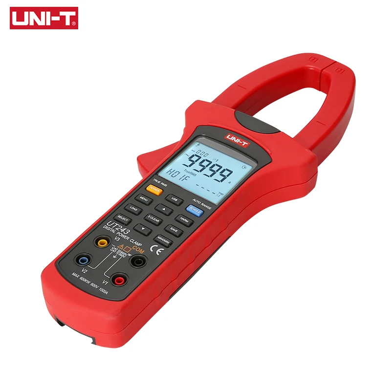 UNI-T Digital Clamp Meter UT243 Amperometric Clamp True RMS AC Current Voltage Tester Frequency Meter Phase Factor Power Test