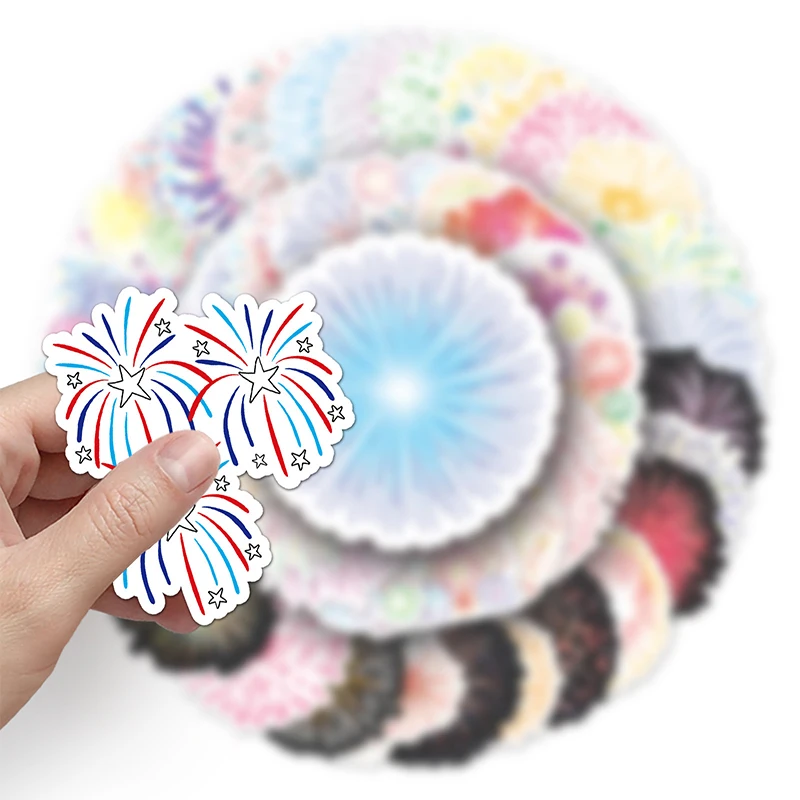 10/50Pcs Romantic Fireworks Decorative Stickers Pack Scrapbooking Material Label Diary Phone Journal Planner Sticker Decal