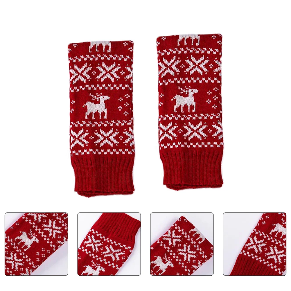 Christmas Socks Scrunched Look Women Leg Muffs Knee Pads Boot Cuff Acrylic Warmer Women's