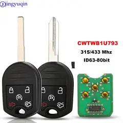 jingyuqin 5 Button Remote Key Fob For Ford Expedition Explorer Taurus Flex 315 MHz with 4D63-80bit Chip FCC: CWTWB1U793