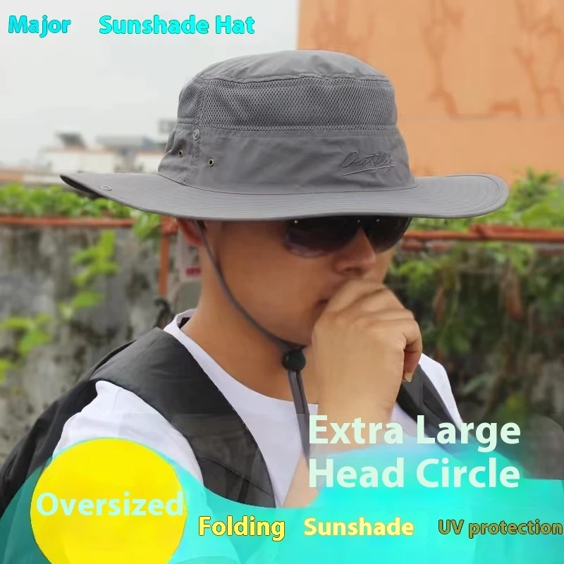 Plus Size Sun Hat Adult Summer Outdoor Mountaineering Panama Outdoor Fisherman Hat Man Big Size Bucket Hat 56-60cm 60-64cm