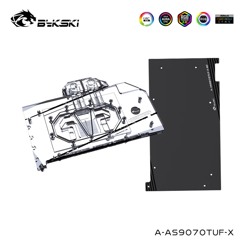 

Bykski Full Cover Water Block Serve For ASUS TUF RX 9070 O16G GAMING Graphics Card Cooler With Backplate,A-AS9070TUF-X