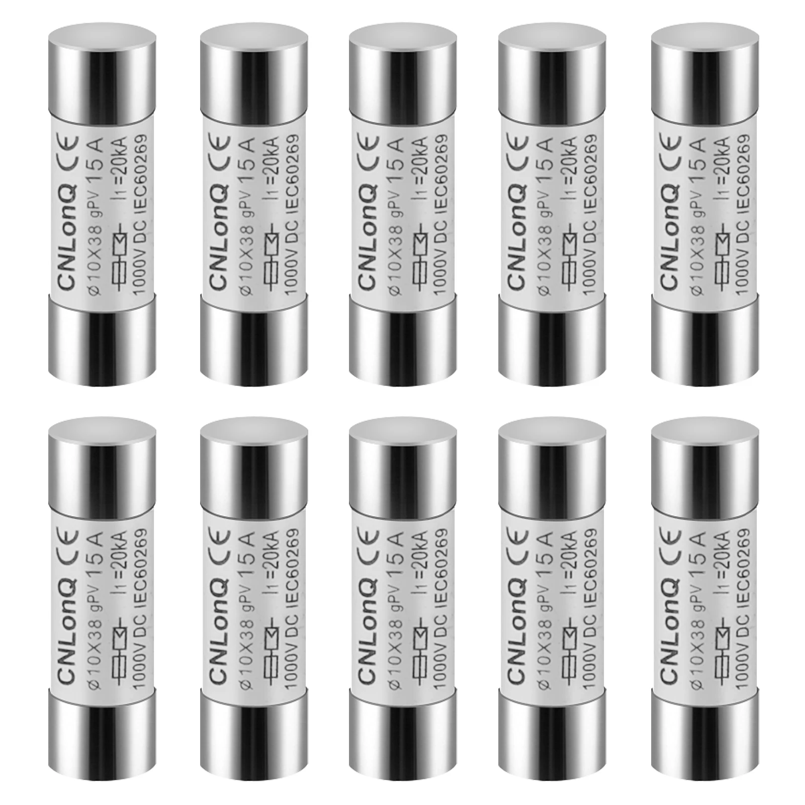 

10PCS DC1000V PV Fuse gPV Type Fuse Link HSPV-30 10x38mm 15A for Solar PV System Protection gPV Type Fuse Link Photovoltaic Fus