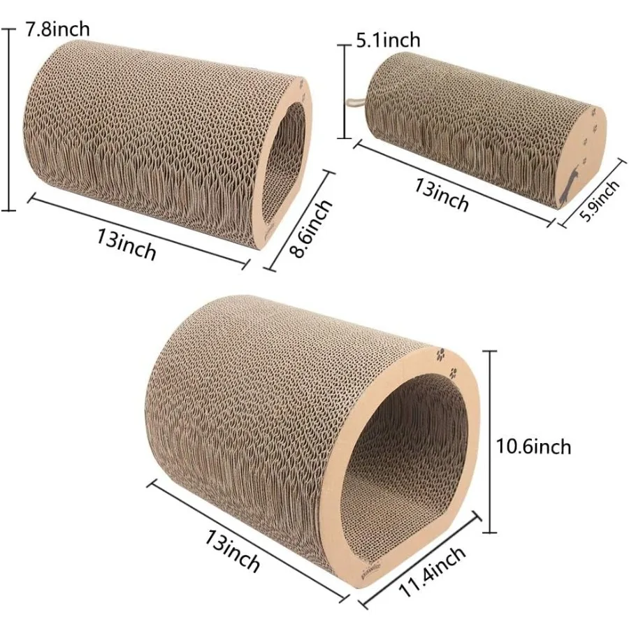 PAWISE 3 em 1 Cat Scratcher Cartão Reversível Scratch Pad Recarga para Gatos 13 X 12 X 11 Polegadas