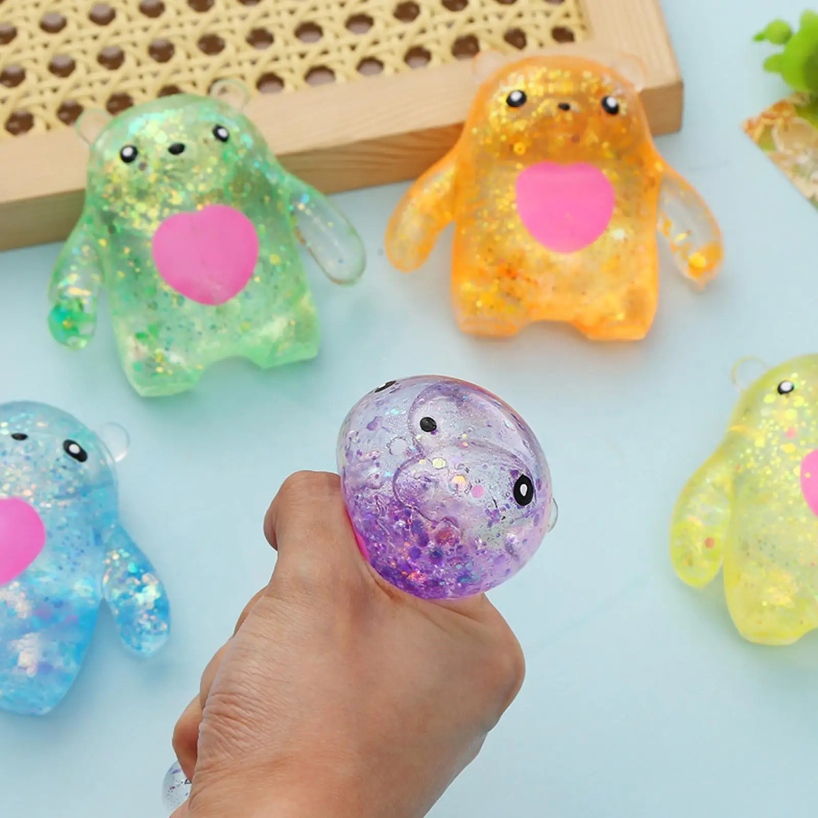 

Сенсорная игрушка-антистресс в форме медведя, прозрачная эластичная игрушка-фиджет для взрослых, студентов, для работы, путешествий, дома, подарок на день рождения