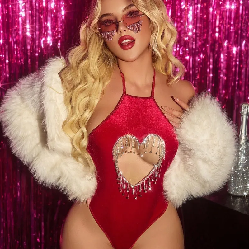 Valentine's Day Hot Girl Sexy Bodysuit Christmas Underwear