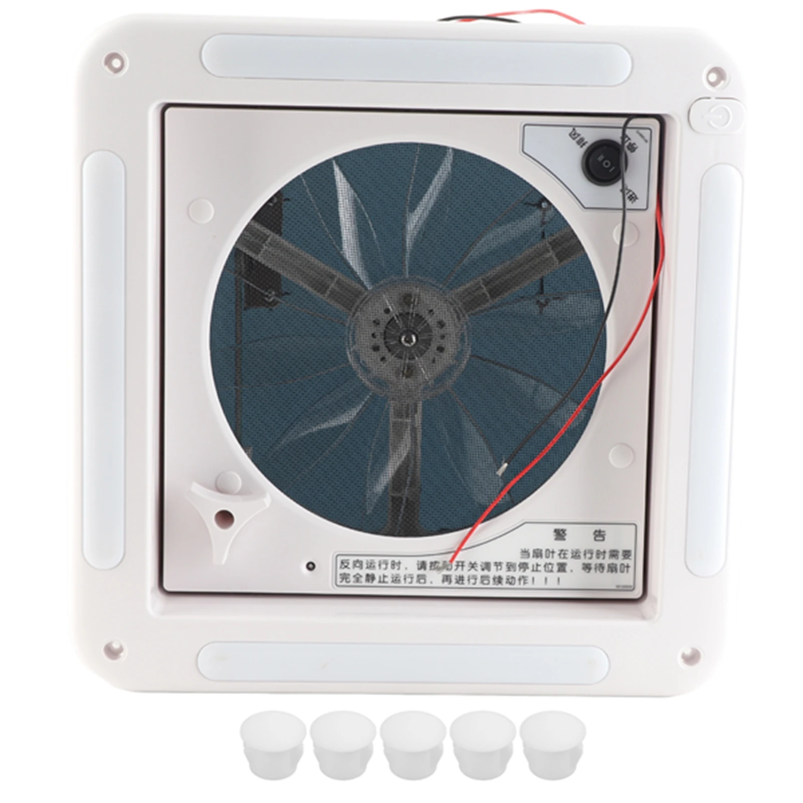 

RV Fan 12V Manual Control Vents Fan Ceiling 2‑Way Air Ventilation with LED Light for RV Bus 11 X 11in Motorhomes Vents