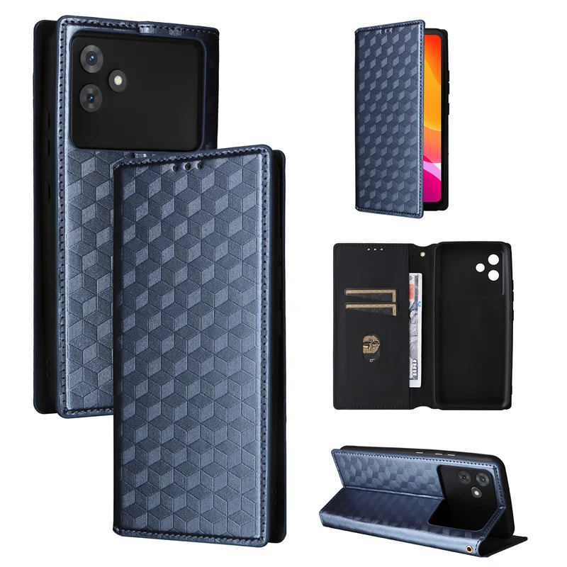 For Cubot Note 21 Magnetic Card Flip Leather Stand stereoscopic lines Phone Protective Case For Cubot Note 21 Note21 Case 6.56