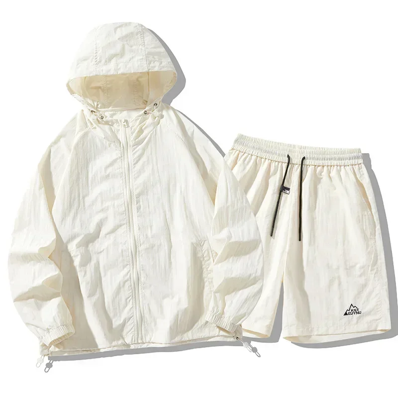 Ice Silk Outdoor Sun Protection Clothing Set Hat Thin Breathable Quick Dry for Men and Women Summer Climbing Camping Traveling view 3