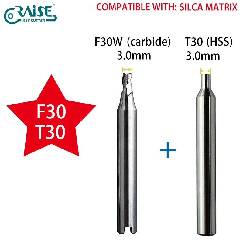 

Фреза RAISE, совместимая с станками для нарезки ключей SILCA F30, T30, SILCA MATRIX