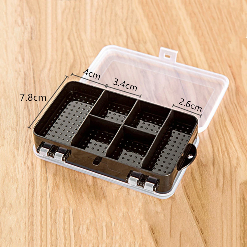 Organizer Container Double-Sided Compartment Plastic Storage Box Fish Lures Round Beads Jewelry Earring Holder Case Display