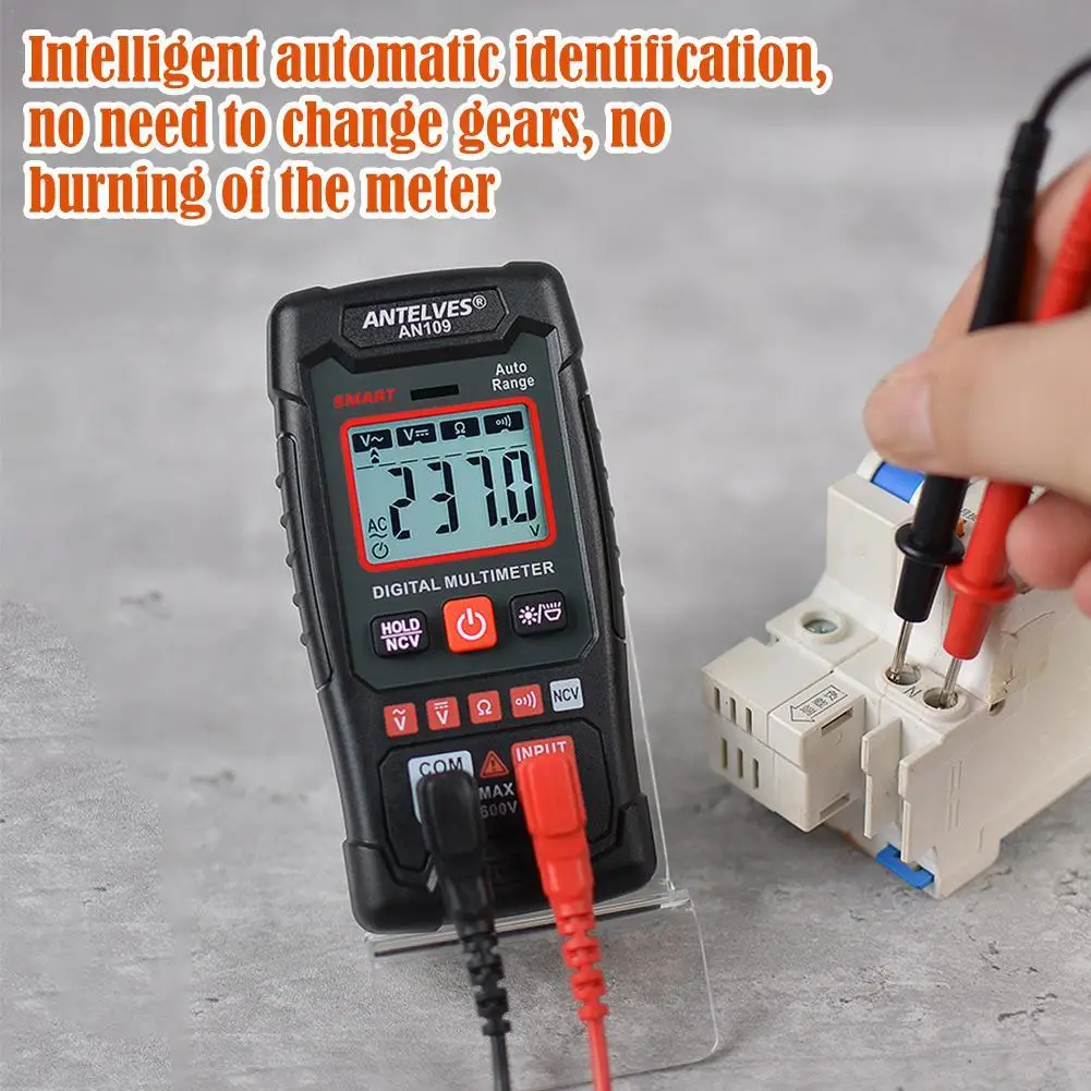 

AN109 Mini Digital Multimeter Smart Electrician Tester For DC/AC Voltage Capacitance Ohm Hz NCV Professional Multitester