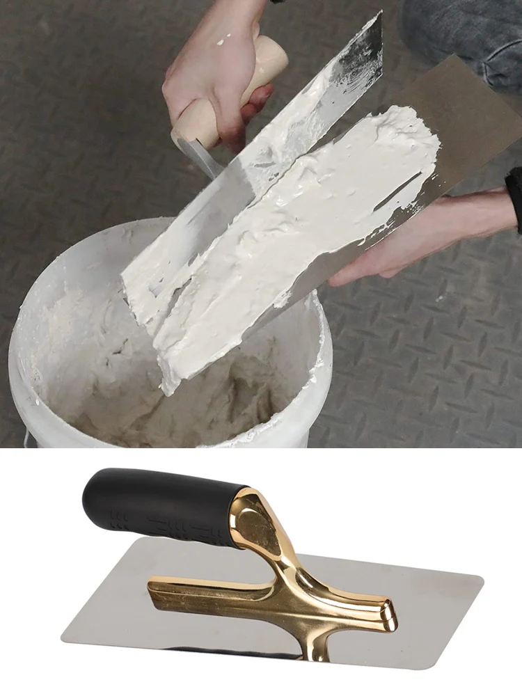 High Quality Irregular Gold Plastering Trowel Stainless Steel Plaster Spatulas Putty Knife for Painting Construction Tools