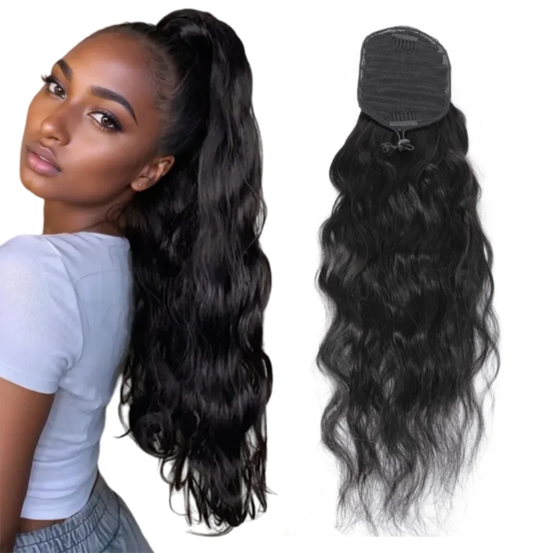 human-hair-ponytail-for-black-women-body-wave-drawstring-ponytail-100g-hair-extensions-100-human-hair-pony-tails-natural-black