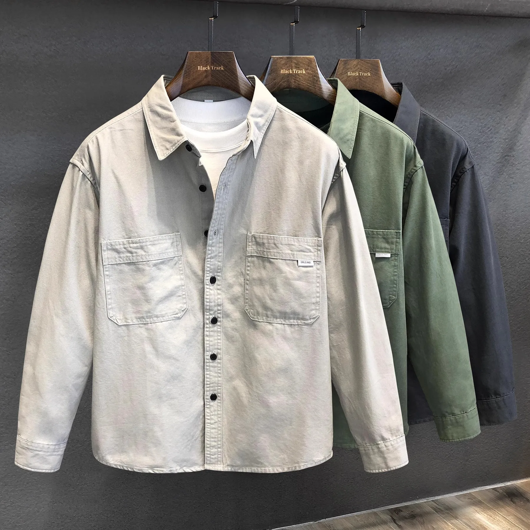 

Мужская рабочая одежда irt Свободный крой Long Sve Thiened Осень Весна Тяжелый Du Износостойкий универсальный длинный топ Sli M