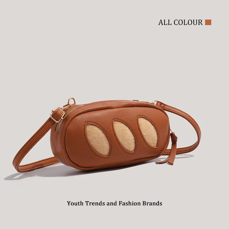 Creative Bread Design Women Cosmetic Bag Crossbody Funny Cute Shoulder Bags Vintage Trend Cosmetic Bag Small Female Purses