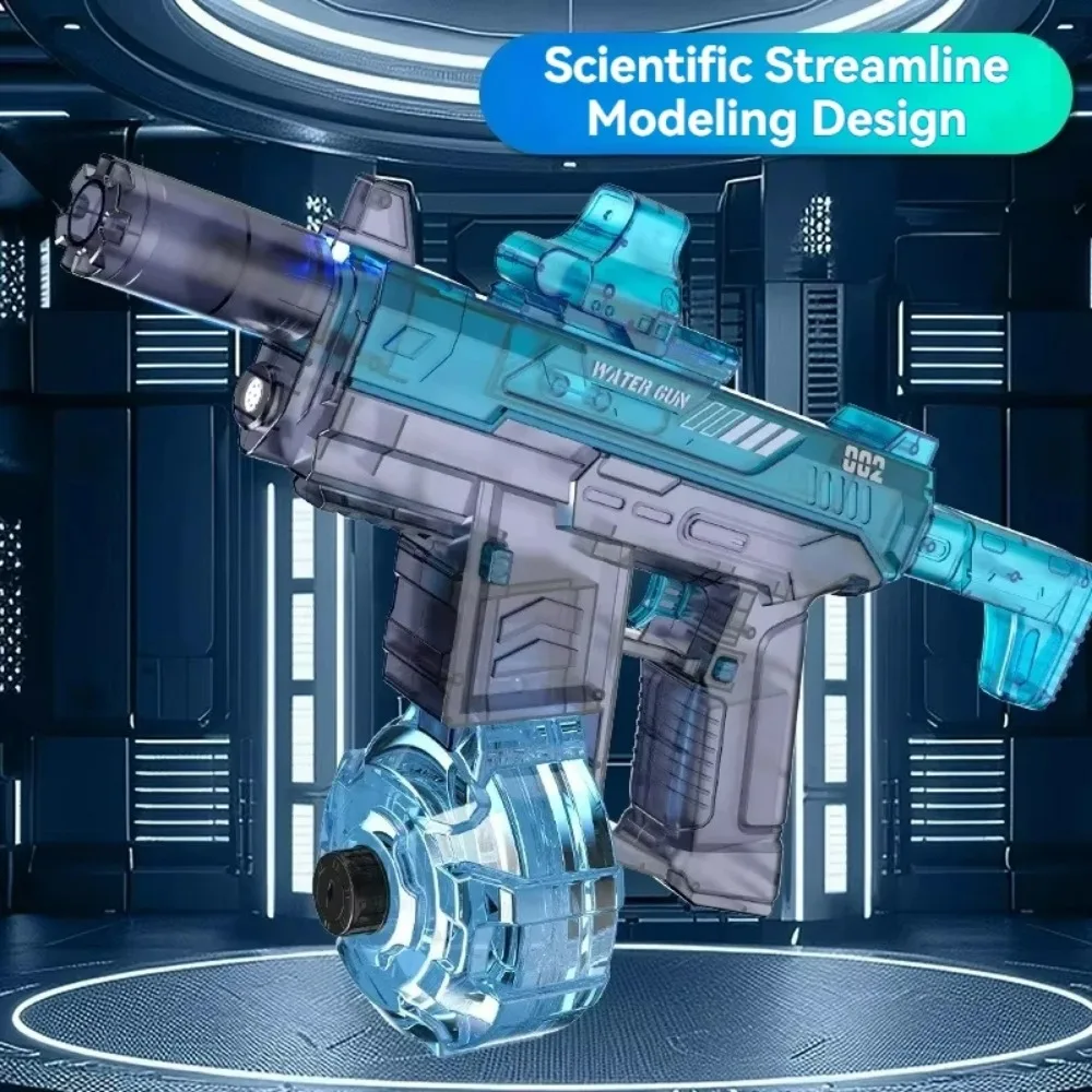 Simulated Flame Electric Water Gun with Sensor Light Children Summer Outdoor Beach Pool Toy High Pressure Automatic Watergun