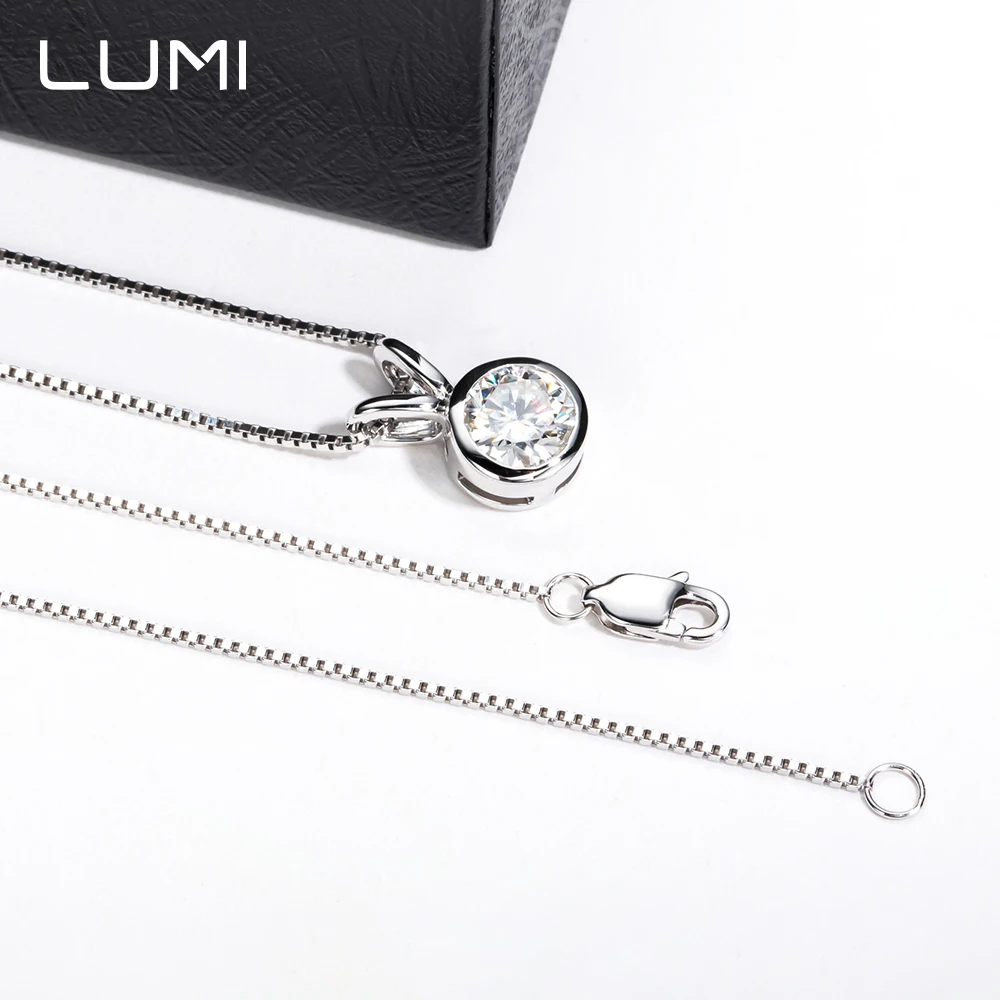 لطيف 1-2ct فقاعة شكل مويسانيتي قلادة قلادة 925 فضة لعصرية بسيطة مكتب سيدة التنقل التبعي #3