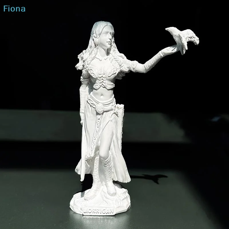 ✔Bronze Finish Morrigan Statue,Celtic Goddess of Battle with Raven & Sword Resin Figurine for Mythology Home Decor