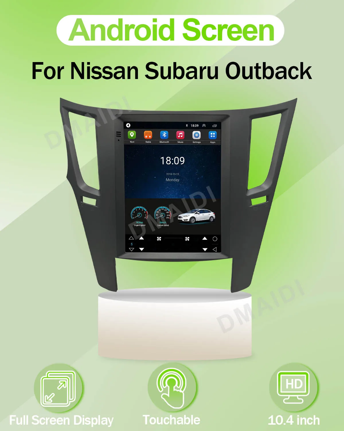 Tesla รถแอนดรอยด์อัตโนมัติสำหรับ Nissan Subaru Outback Qualcomm นำทางรถยนต์วิทยุ1 DIN ระบบอัจฉริยะ GPS 4G