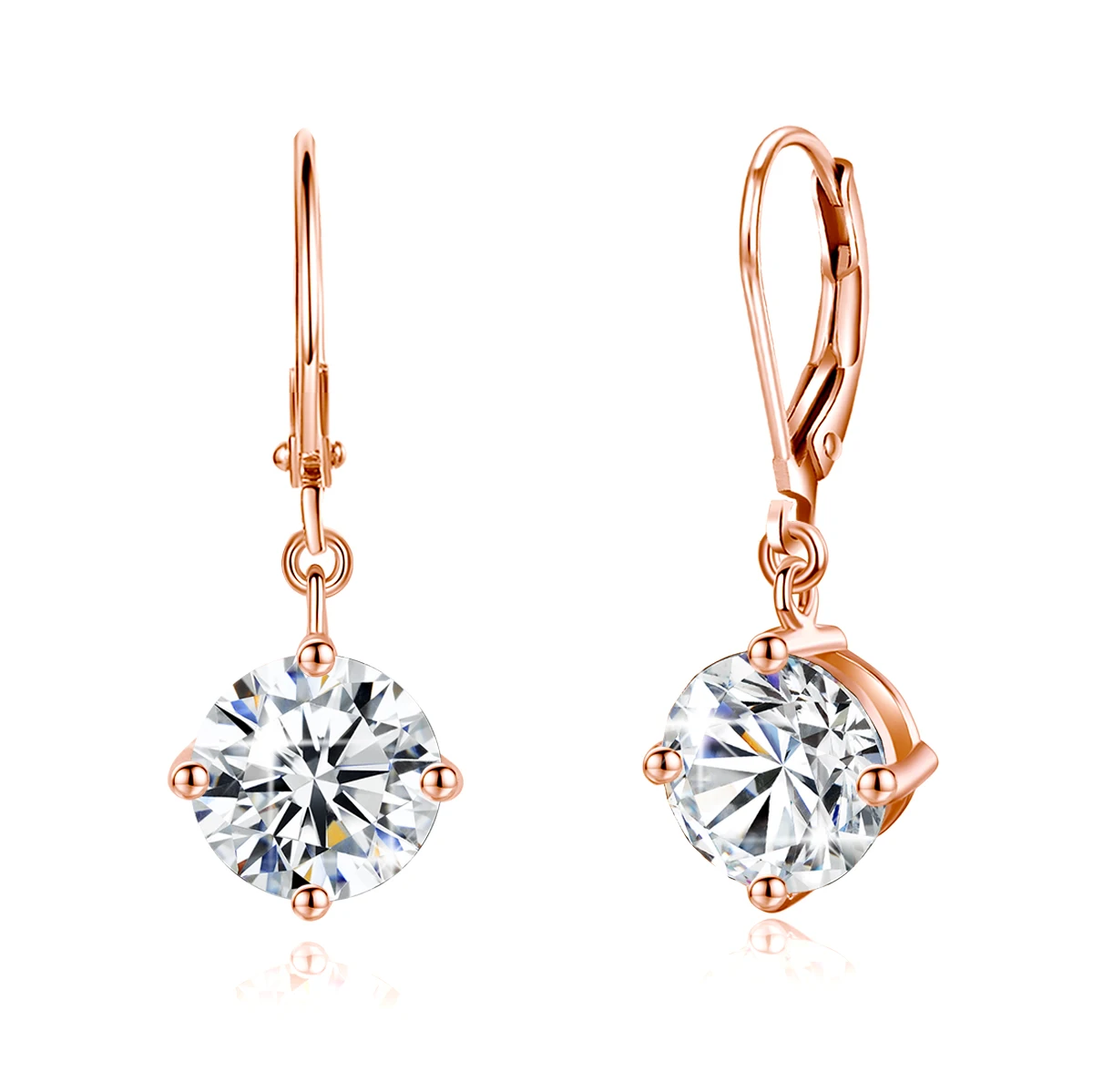 

0.5 To 2CT Moissanite Drop Earrings Rose Gold GRA Certified D Color VVS1 Anti-allergy Jewelry For Women Wedding Gift Wholesale
