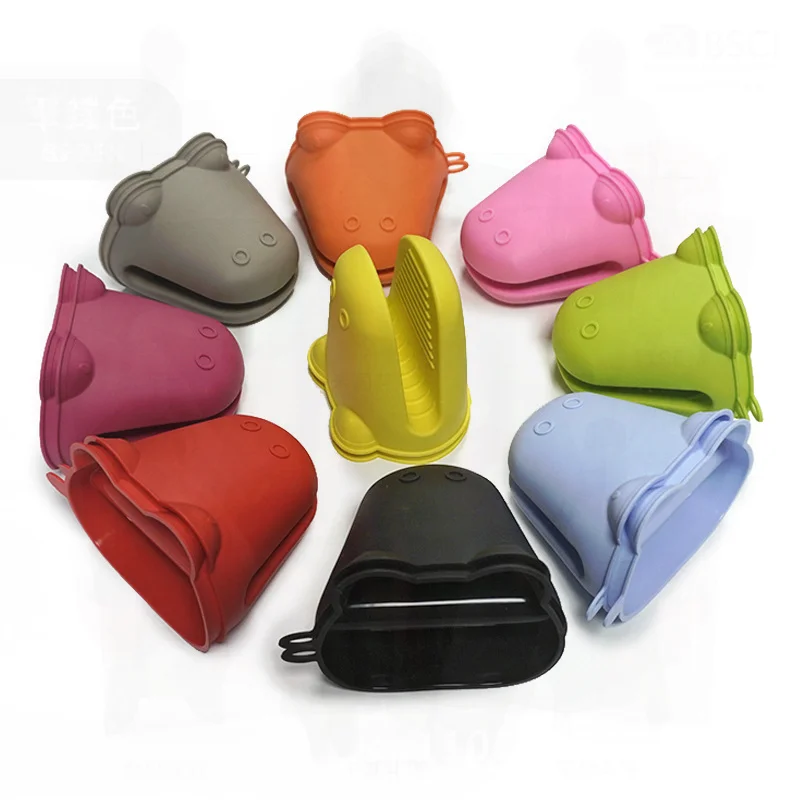 Hippo Silicone Heat-Insulation Baking Clip Anti-Scalding Microwave Oven Hand Clip with High-Temperature Resistant Gloves Cute